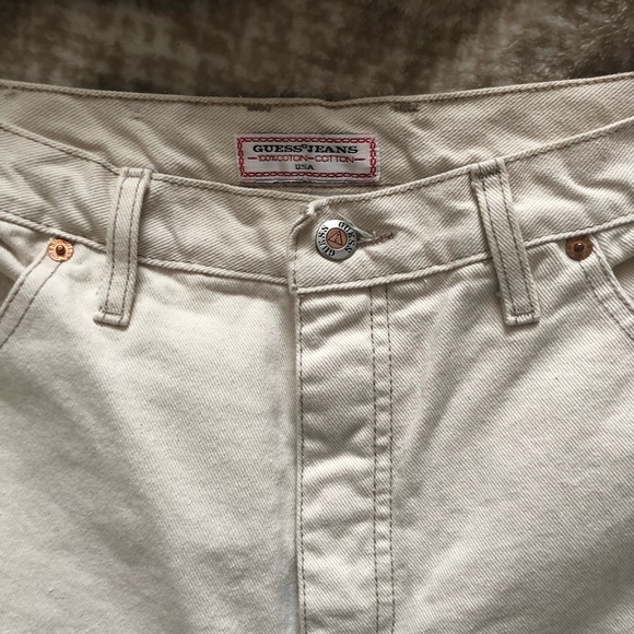 Vintage Guess High Rise Cream Coloured 100% Denim - Picture 2 of 6